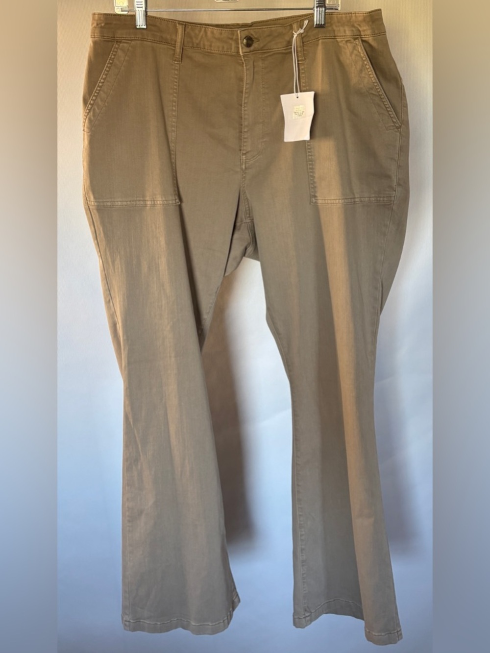 NEW w/Tags PISTOLA High Rise Khaki Wide Leg Bootcut Cotton Pants Women's 18W